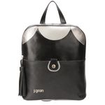 Mochila Feminina de Couro Legítimo cor Preto J.Gean 