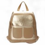 Mochila Feminina de Couro Legítimo cor Deserto J.Gean