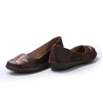Sapatilha feminina boneca J.Gean New Lock em Couro cor Bordo