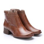 Bota Feminina Salto Médio em Couro chocolate J.Gean .