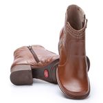 Bota Feminina Salto Médio em Couro chocolate J.Gean .