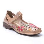 Sapatilha Clara Feminina em Couro cor macadamia J.Gean.