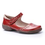 Sapatilha Boneca Vitore de Couro cor Wine J.Gean