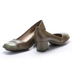 Sapato Feminino salto Médio em Couro olive J.Gean .