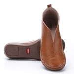 Bota anabela baixa em Couro Conhaque J.gean.
