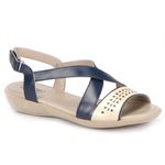 Sandália New Nina Feminina em Couro navy J.Gean.
