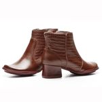 Bota Feminina New Kelly Salto Médio Em Couro Mahogany J.gean 