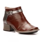 Bota Feminina New Kelly Salto Médio Em Couro Mahogany J.gean 