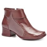 Bota Feminina Salto Médio Em Couro Vinho J.gean