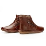 Bota Feminina New Nina em Couro Mahogany J.Gean 