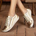Tênis Feminino New Wave em Couro cor Rose J.Gean