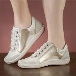 Tênis New Wave Feminino em Couro cor Gelo J.Gean GK0003