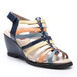 Sandália Susan Anabela em Couro cor Navy J.Gean