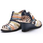 Sandália Susan Anabela em Couro cor Navy J.Gean