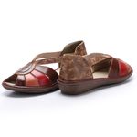 Sandália em Couro cor Laranja J.Gean