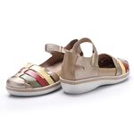 Sapatilha Anabela em Couro Ouro light J.Gean 