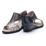 Sandália Susan Anabela em Couro cor Prata J.Gean