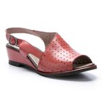 Sandália Susan Anabela em Couro cor Magenta J.Gean 