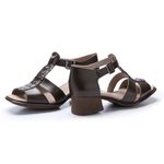 Sandália salto grosso em Couro cor Preto J.Gean 