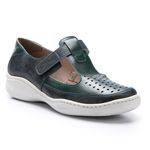 Sapatilha Joy Feminina em Couro cor Dark Green J.Gean 