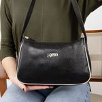 Bolsa Artesanal Em Couro Preto J.Gean 