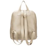 Mochila Feminina de Couro Legítimo cor Bege/Ourolight J.Gean 