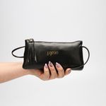 Bolsa de Mão Em Couro Preto J.Gean 