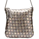 Bolsa artesanal feminina em Couro Titanium Metalizado J.Gean 