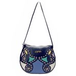 Bolsa Artesanal Em Couro Azul J.Gean 
