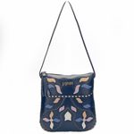 Bolsa artesanal Em Couro Azul J.Gean