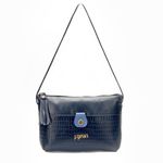 Bolsa de Mão Em Couro Azul Navy J.Gean