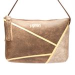 Bolsa artesanal Tiracolo em Couro Marrom J.Gean
