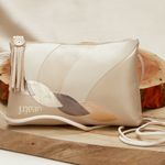 Bolsa de Mão Em Couro Creme J.Gean 