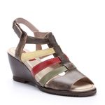 Sandália Susan Anabela em Couro cor Café J.Gean