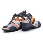 Sandália Susan Anabela em Couro cor Navy J.Gean