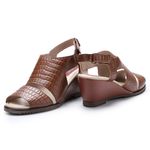 Sandália Susan Anabela em Couro cor Mustang J.Gean