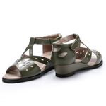 Sandália Susan Anabela em Couro cor Grass Prata J.Gean 