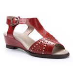 Sandália Susan Anabela em Couro cor Wine J.Gean 
