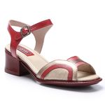 Sandália Margot em Couro cor Bordo Ouro Light J.Gean 