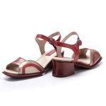 Sandália Margot em Couro cor Bordo Ouro Light J.Gean 