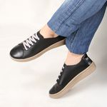 Tênis Feminino Madrid em Couro cor Preto J.Gean