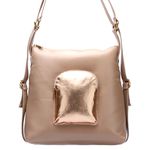 Mochila Feminina de Couro Legítimo cor Nude J.Gean 