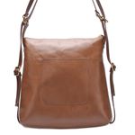 Mochila Feminina de Couro Legítimo cor Camel J.Gean 