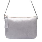 Bolsa artesanal feminina Em Couro cor Gelo