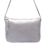 Bolsa artesanal feminina Em Couro cor Gelo