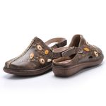 Sapatilha Anabela baixa em Couro cor Café J.Gean 