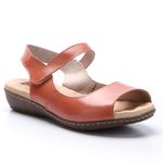 Sandália Soft Gel em Couro cor Telha J.Gean 