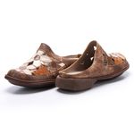 Sapatilha Mule Feminina em Couro cor Laranja J.Gean 