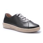 Tênis MADRID Feminino em Couro Legítimo Cor Preto J.Gean.