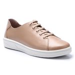 Tênis MADRID Feminino em Couro Legítimo Cor Nude J.Gean .